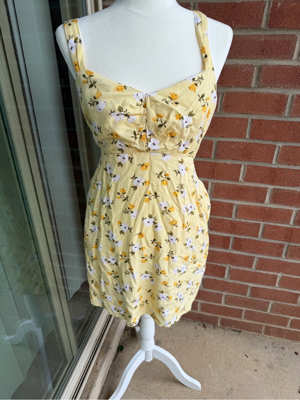 Old Navy yellow floral mini dress